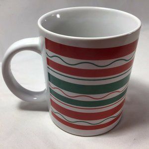 Red Green Striped Christmas Mug MSRF Design Studio 10 Oz Holiday Mug